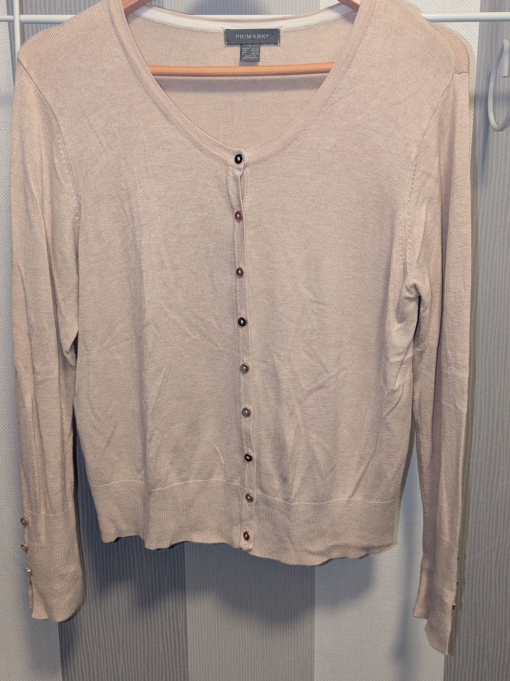 Primark Women's Light Cream Button-Up Cardigan